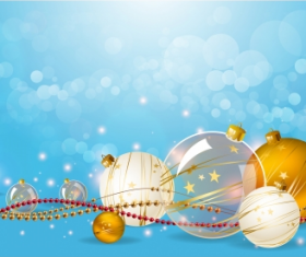 Christmas ball decoration with background  vector