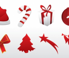 Christmas red icons free  vector