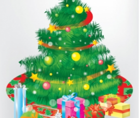 christmas tree and gift boxes  vectors material