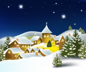 cartoon christmas house background  02 vector