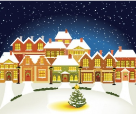 cartoon christmas house background  01 vector