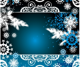 Christmas frame with snow vector design