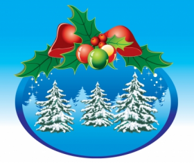 Christmas tree with fruit vector