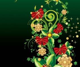 Merry christmas floral design vector