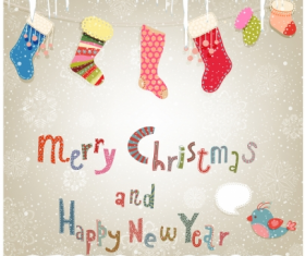 Merry christmas socks background  vector