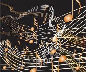 Backgrounds with music notes art vector set