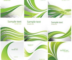 Green Waves Backgrounds design vector set