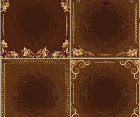 Brown ornate backgrounds vector set