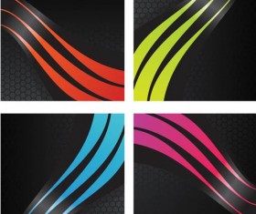 Dark backgrounds with colored Lines vector
