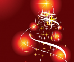 Christmas tree abstract with red background vector