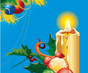 Christmas candle with baubles vector