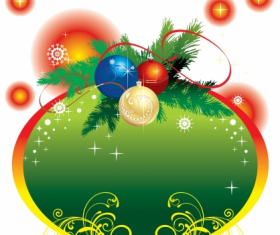 Christmas frame with ornaments vector graphics