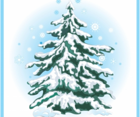 Simple Christmas tree with snow vector