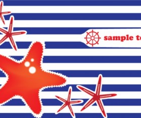 Cute starfish with sea background vector