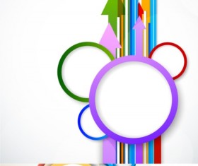 Colorful arrow with round background set vector