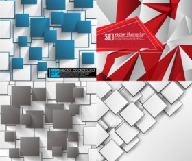 3D fashion art background vector set