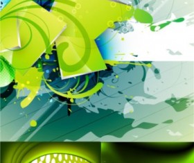 Splash ink with green background vector