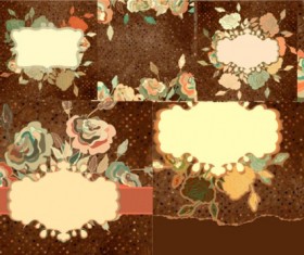 Bright flower background set vector
