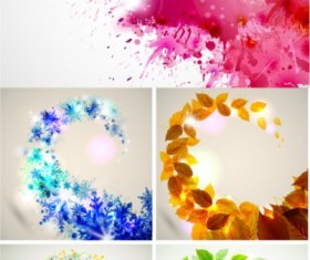 Splash ink with leaves background vector