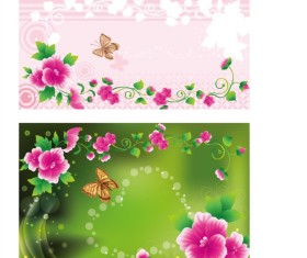 Pink flowers background vector