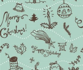 Hand drawn Christmas pattern seamless vector