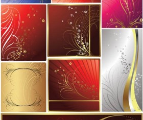 Luxury gold floral backgrounds vector