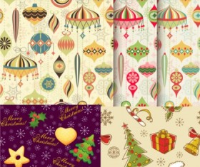 Cartoon ornaments christmas vector pattern