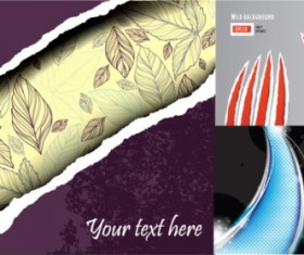 Ripped paper with abstract background set vector