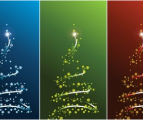 christmas tree with colored cards vector