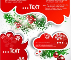 christmas text bubbles with background vector