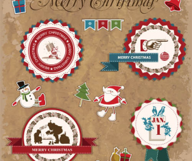 Stylish Christmas Labels art vector
