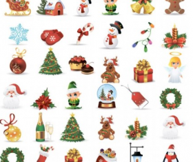 christmas baubles icons vectors