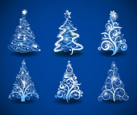 Abstract christmas tree vectors illustration