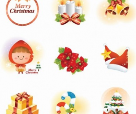 Christmas gift with ornaments Icon vector