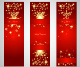 Christmas vertical banners red vector