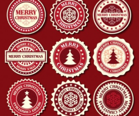 Christmas snowflake badge vectors