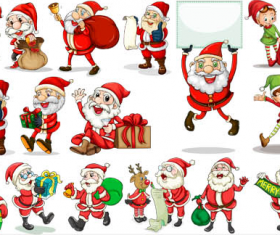 Sant Clauses cute vector set