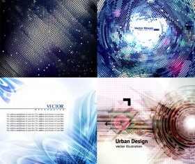 Technology dynamic neon background vectors