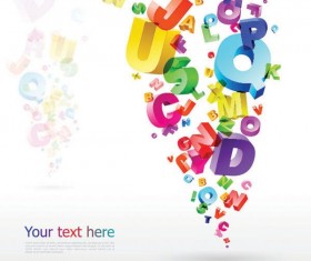 Color 3D Alphabet background Illustration vector
