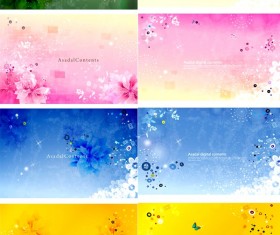 Bright fresh background art vector set