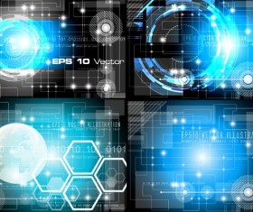 Technology blue design elements background vector