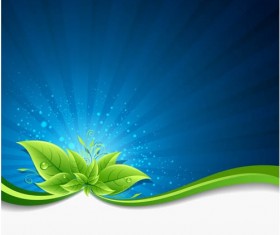 Nature green leaves backgrounds set vector