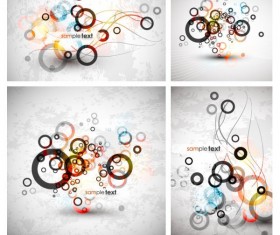 Fashion circle background vector set
