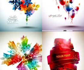 Balloon with red ribbon and 3d snowflake background art vector