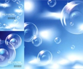 Blue dream bubble heart background vector