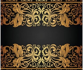 Gold floral borders graphic vector design