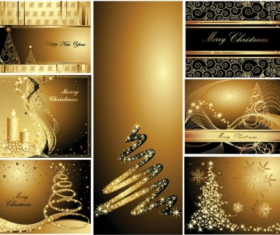 Luxury christmas backgrounds vector set