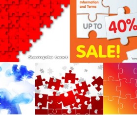 Fashion puzzle background vector set