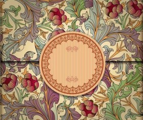 Ornaments with vintage backgrounds vector