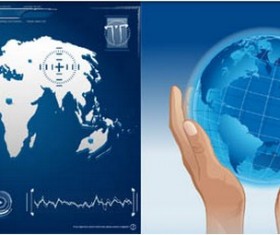 World map with hand backgrounds vector